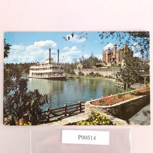 Walt Disney World Cruising Rivers of America 1975 Postcard Florida Steam Boat